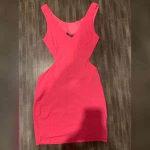 Bebe pink cutout bodycon dress
